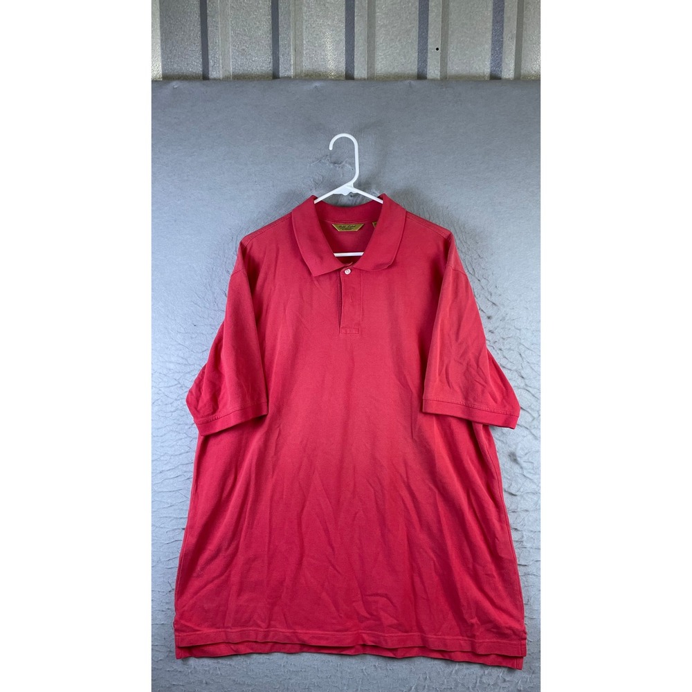 Roundtree & Yorke Polo Shirt Mens XL Red Excellent Performance Pique Cotton